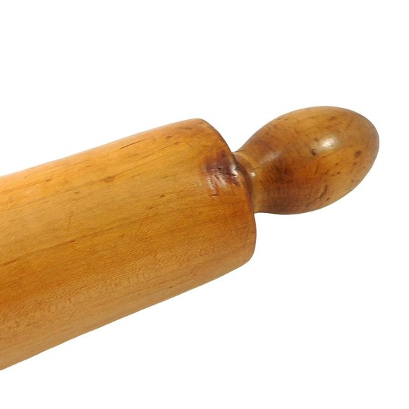 Vintage Wood Rolling Pin Solid One Piece Primitive Kitchen Farmhouse Decor 16" - Picture 4 of 5